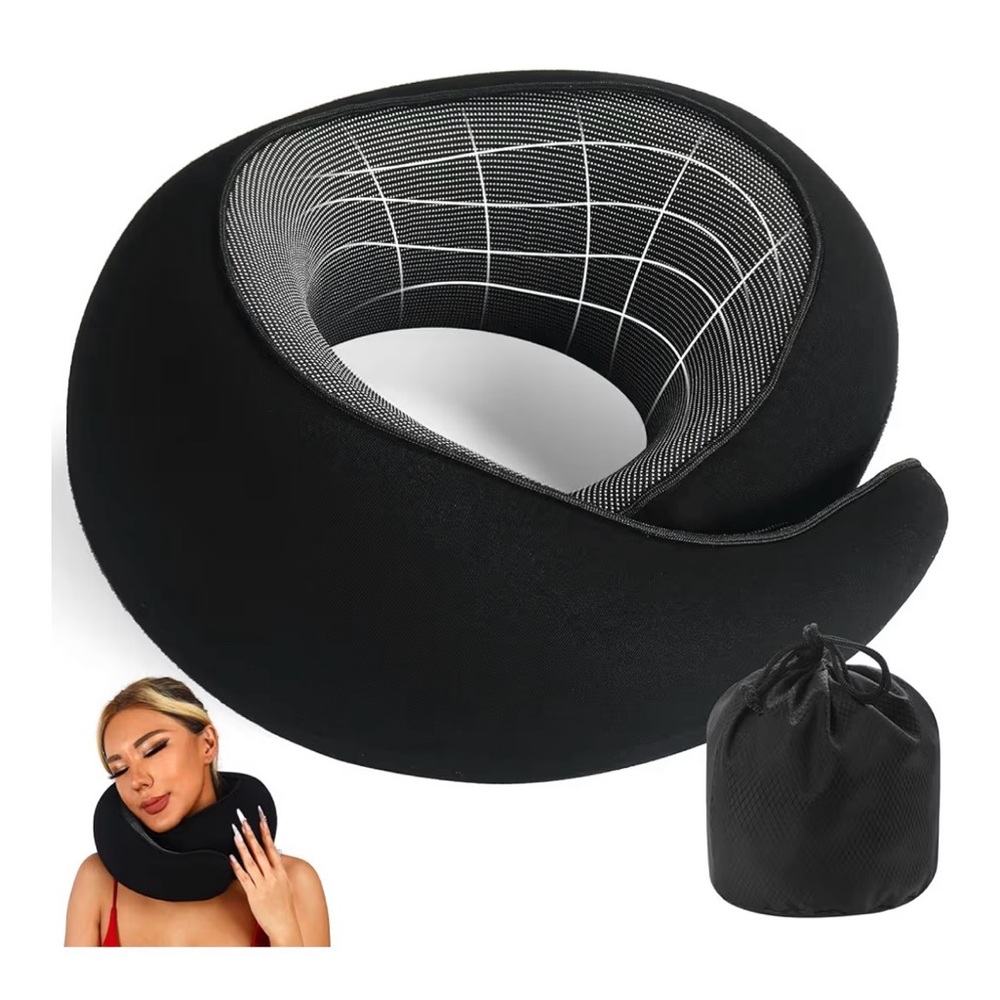 Travel Pillow uses Memory Foam to Support Neck Comfort, car Travel,